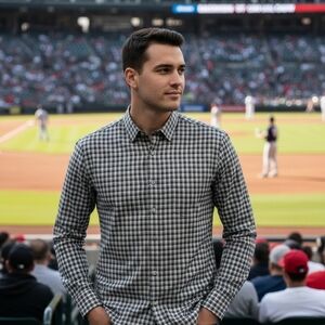 UNTUCKit Medium SLIM fit Men's Green Gray Plaid Shirt